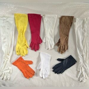 BUNDLE Vintage 1950s 1960s 1970s Multicolor Long & Short Cloth Glove Collection
